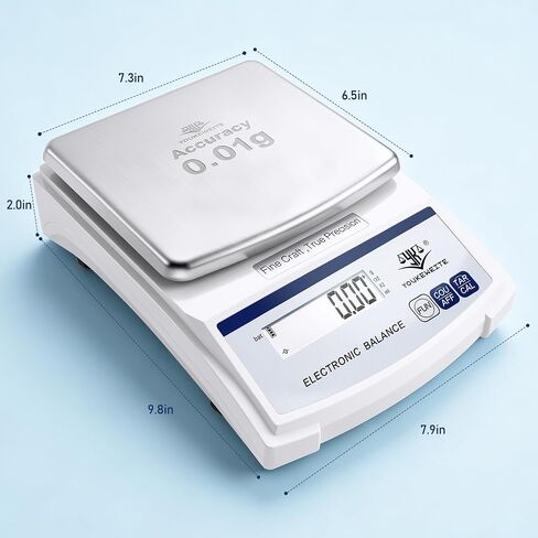Lab Scale 2000gx0.01g, Digital Gram Weight Scale for Jewelry，Coin & Gold | 0.01g Accuracy Gram Scale, LED Backlit Display, g/oz/ct/ml Conversion, Counting & Tare Function, Laboratory Balance in Kuwait