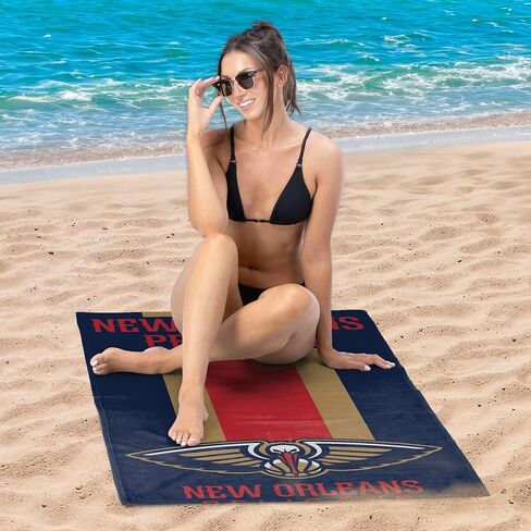 NORTHWEST NBA New Orleans Pelicans Beach Towel, Sand Free, Soft, Absorbent & Fast Drying, 30" x 60", Zone Read in Kuwait