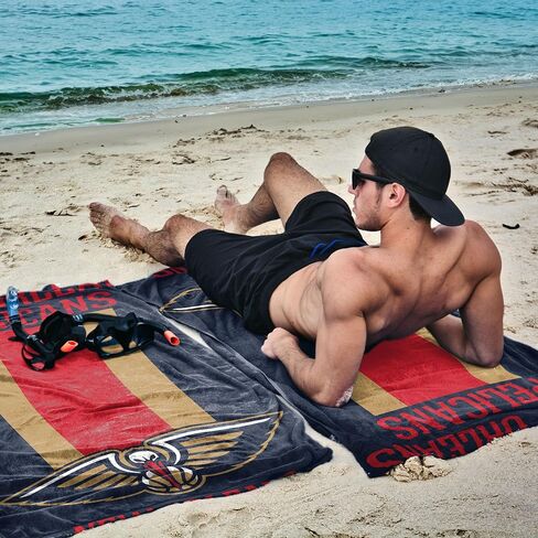NORTHWEST NBA New Orleans Pelicans Beach Towel, Sand Free, Soft, Absorbent & Fast Drying, 30" x 60", Zone Read in Kuwait