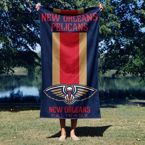 NORTHWEST NBA New Orleans Pelicans Beach Towel, Sand Free, Soft, Absorbent & Fast Drying, 30" x 60", Zone Read in Kuwait