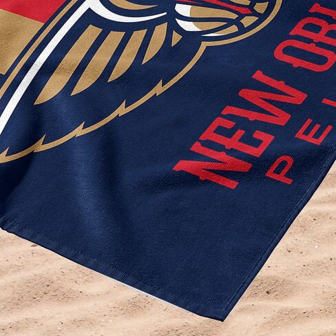 NORTHWEST NBA New Orleans Pelicans Beach Towel, Sand Free, Soft, Absorbent & Fast Drying, 30" x 60", Zone Read in Kuwait