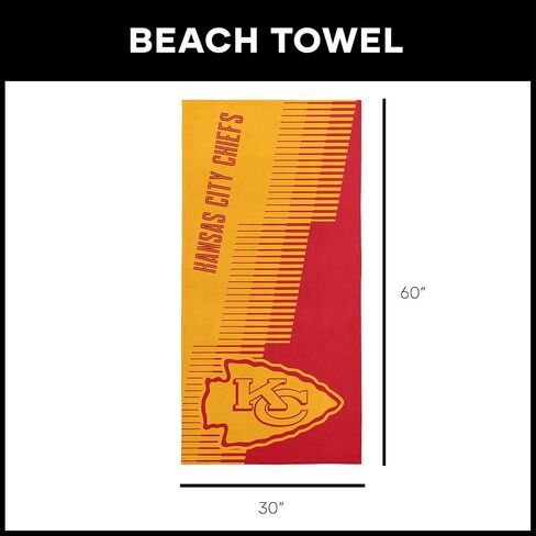 منشفة شاطئ Northwest Kansas City Chiefs NFL Progression Jacquard مقاس 36 × 72 بوصة in Kuwait