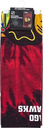 Northwest NHL Chicago Blackhawks Psychedelic Beach Towel, Cotton Polyester Blend Lightweight Bath, Pool, Swim, Travel Fan Gear, 30 x 60 Inch in Kuwait