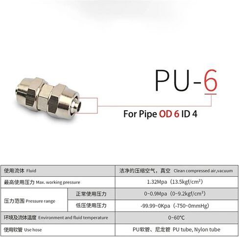 10Pcs PU-4 6 8 10 12 14 16 MM OD Hose Tube Connect PU Direct Pneumatic Connector Quick Fast Twist Air Fitting(KPU 10-6) in Kuwait