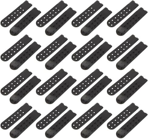 balacoo 16pcs Plastic Snapback Closure Replacement with 14 Holes Double Row Buckle Extender for Baseball Hat Repair, Flexible Adjustment, DIY Friendly for Adults in Creative Custom Black in Kuwait