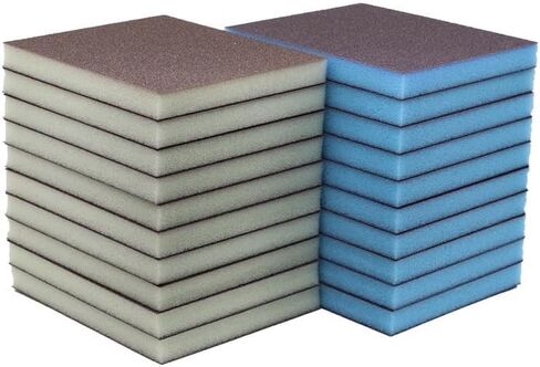5 Sanding sponges, Sanding Sponge Sand Blocks, 80/120/150/220/240 grit Combination, Sanding Machine Pads for Wooden Furniture, Washable and Reusable fine Sandpaper for Dry Wall Metal Glass Repair in Kuwait