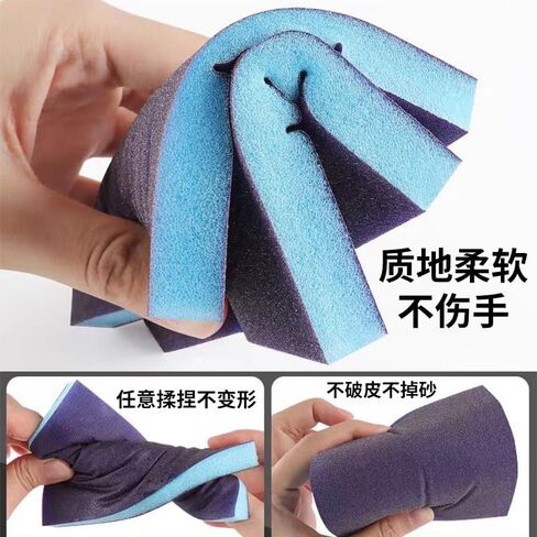 5 Sanding sponges, Sanding Sponge Sand Blocks, 80/120/150/220/240 grit Combination, Sanding Machine Pads for Wooden Furniture, Washable and Reusable fine Sandpaper for Dry Wall Metal Glass Repair in Kuwait