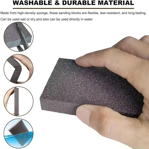 8-Piece Sanding Block Set - Sanding Sponges for Wood Versatile Polishing | Suitable for Metal, Plastic & More, Sandpaper Slock in Kuwait