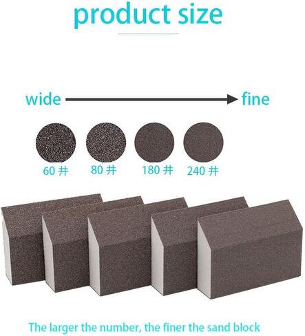 8-Piece Sanding Block Set - Sanding Sponges for Wood Versatile Polishing | Suitable for Metal, Plastic & More, Sandpaper Slock in Kuwait