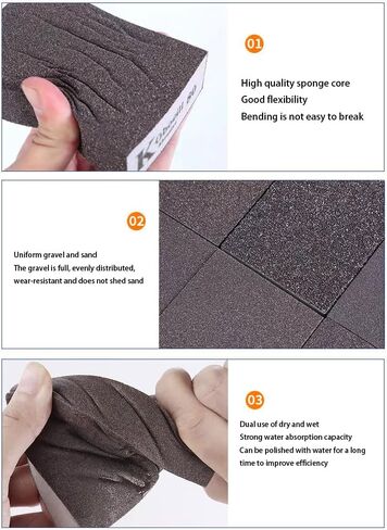 8-Piece Sanding Block Set - Sanding Sponges for Wood Versatile Polishing | Suitable for Metal, Plastic & More, Sandpaper Slock in Kuwait