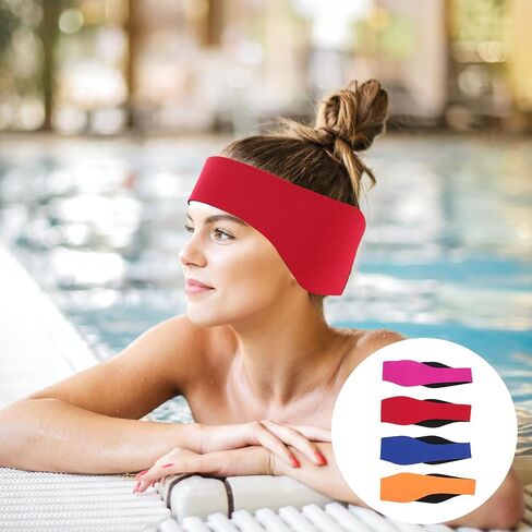 Sosoport Adjustable Swim Headband with Breathable Waterproof Ear Protection Strap for Swimming and Shower 4-Pack Lightweight Comfortable Ear Covers 23.62X3.34In in Kuwait