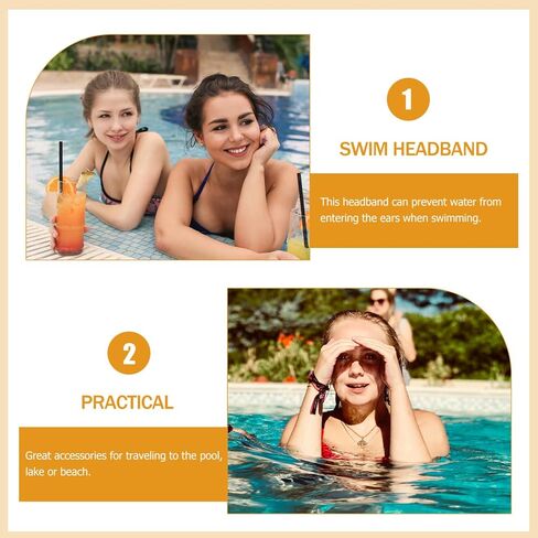 Sosoport Adjustable Swim Headband with Breathable Waterproof Ear Protection Strap for Swimming and Shower 4-Pack Lightweight Comfortable Ear Covers 23.62X3.34In in Kuwait