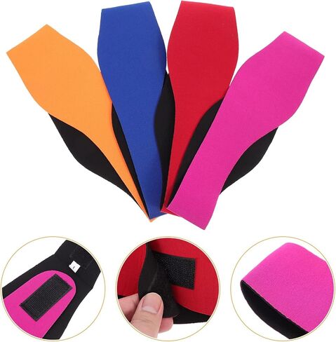 Sosoport Adjustable Swim Headband with Breathable Waterproof Ear Protection Strap for Swimming and Shower 4-Pack Lightweight Comfortable Ear Covers 23.62X3.34In in Kuwait