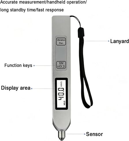 جهاز اختبار اهتزاز القلم، مقياس محلل الاهتزاز الرقمي مع شاشة LCD بإضاءة خلفية ومسبار حساس، نطاق قياس السرعة 0.1-199.9 م/ث2، نتيجة ثابتة دقيقة، لفحص المركبات in Kuwait