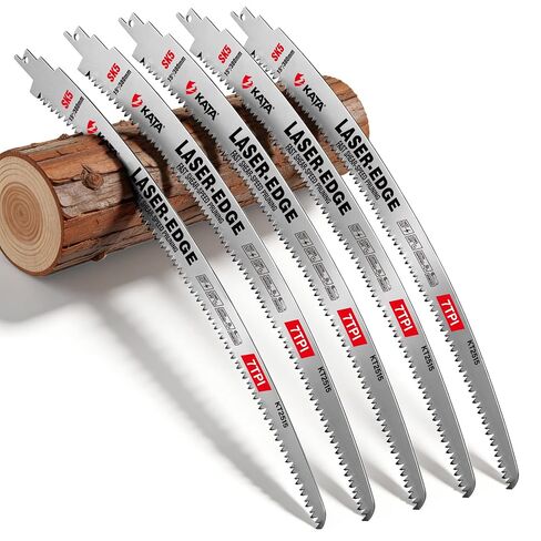 KATA 15 Inch Pruning Reciprocating Saw Blades, 7 TPI for Branches, 5 Pack | Value Pack SK5 Curved Wood Cutting Blades for Thick Branches, Green Wood, Fallen Limbs, Firewood and Property Cleanup in Saudi Arabia