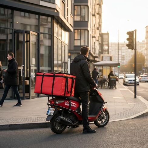 Insulated Food Delivery Bag - Thermal Carrier for Doordash Catering - Extra Spacious, Sturdy, Maintains Food Temperature & Freshness in Kuwait