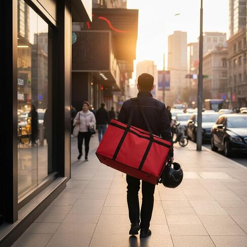 Insulated Food Delivery Bag - Thermal Carrier for Doordash Catering - Extra Spacious, Sturdy, Maintains Food Temperature & Freshness in Kuwait