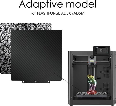 Ad5x/Ad5m لوحة بناء مزدوجة الجوانب من البولي إيثيلين تيرفثالات وورقة PEO ناعمة لـ FLASHFORGE Adventurer 5M 235x235mm، طابعة ثلاثية الأبعاد مرنة قابلة للإزالة لوح فولاذي زنبركي ساخن منصة سرير in Kuwait