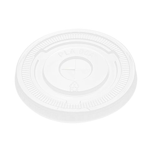 Restaurantware Round Plastic Lids 100 Count 3.5 Inch Clear PLA Lids Fits 12, 16, 24 oz Cups, Spillproof Disposable, Flat Plastic Covers for Cold Beverages and Smoothies, Clear, Fits 12, 16, 24 oz Cups in Kuwait