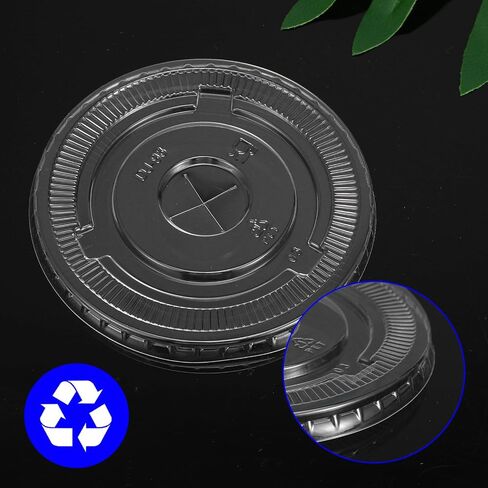 200 Clear Plastic Lids | 3.9 inch (98mm) Universal Flat Lids with Straw Slot | Fits 12, 16, 20, 24 oz Cold Drink Cups - Disposable & Leak-Resistant (PET, 200 Count) in Saudi Arabia