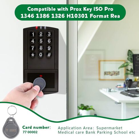 50 قطعة مفاتيح تقريبية رفيعة 26 بت، متوافقة مع قارئات تنسيق ISOProx 1386 1326 H10301، Wiegand Prox Keyfobs، مناسبة لمعظم أنظمة التحكم في الوصول (رمادي) in Kuwait
