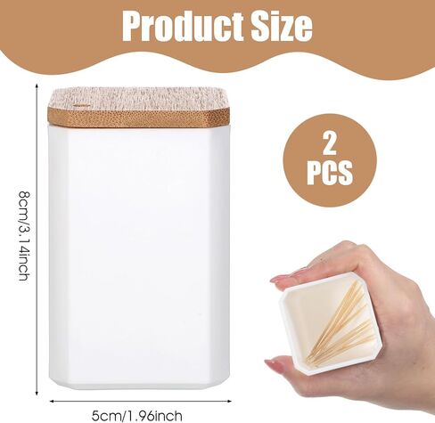 2 Pcs Toothpick Holder, Tooth Pick Holder Round Wooden Toothpick Holders Dispenser Tooth Picks Holders Double-Side Point for Teeth, Food Pick, Appetizers, Cocktails Fruits, Olive&DIY Craft in Saudi Arabia