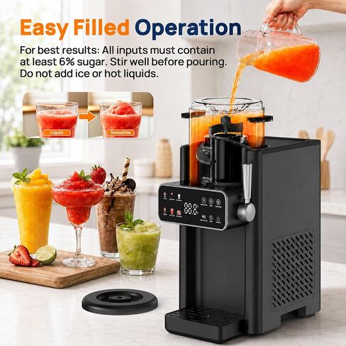 Slushie Machine for Home No Ice Needed Frozen Drink Maker with 6 Preset Modes for Ice Cream, Frappés, Milk Shake, Slushy Machine with LED Display Ideal for Family Gathering, Graphite, 1 Pack+6 Modes in Kuwait