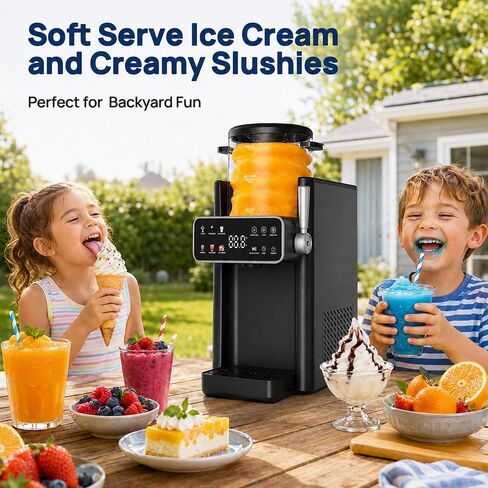 Slushie Machine for Home No Ice Needed Frozen Drink Maker with 6 Preset Modes for Ice Cream, Frappés, Milk Shake, Slushy Machine with LED Display Ideal for Family Gathering, Graphite, 1 Pack+6 Modes in Kuwait