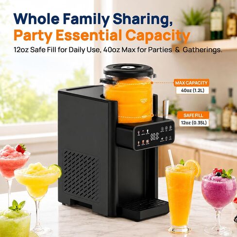 Slushie Machine for Home No Ice Needed Frozen Drink Maker with 6 Preset Modes for Ice Cream, Frappés, Milk Shake, Slushy Machine with LED Display Ideal for Family Gathering, Graphite, 1 Pack+6 Modes in Kuwait