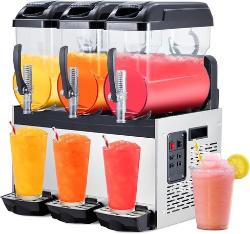 Commercial Slushy Machine 12l 3 Tank 860w Frozen Drink Maker, Stainless Steel Margarita Wine Slush & Smoothies Machine for Restaurant Bar Party in Kuwait