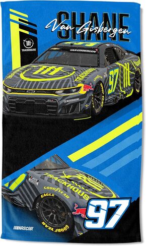 شمال غرب NASCAR كايل بوش شيدر منشفة الشاطئ الخالية من الرمال العاكسة، حمام بوليستر خفيف الوزن وسريع الجفاف، معدات مروحة السفر للسباحة في حمام السباحة، 35 × 60 بوصة in Kuwait