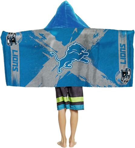 منشفة من الألياف الدقيقة بغطاء للرأس للشباب من Northwest Detroit Lions NFL Cross Out مقاس 22 × 51 بوصة in Kuwait