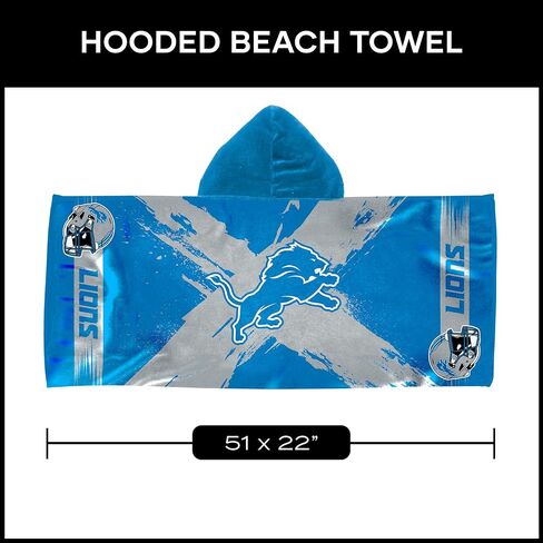 منشفة من الألياف الدقيقة بغطاء للرأس للشباب من Northwest Detroit Lions NFL Cross Out مقاس 22 × 51 بوصة in Kuwait