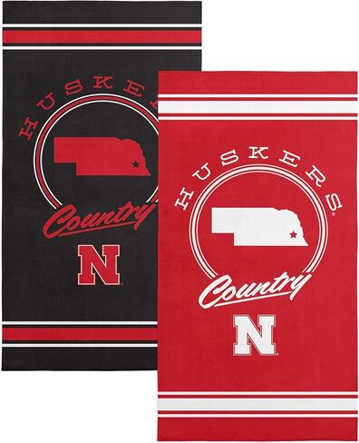 NORTHWEST Nebraska Cornhuskers NCAA Homebreak منشفة الشاطئ 2 عبوة 30 × 60 بوصة in Kuwait