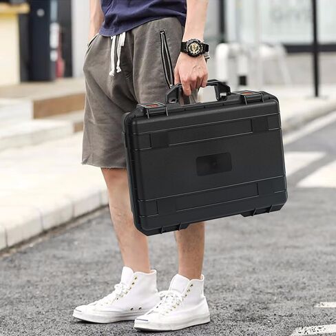 16 inch Hard Carrying Case,Shockproof Storage Box with Customizable Foam,Portable Protective Tool Box for Microphone,Recorder,Electronics,Tools,Cameras,Equipment and More, 16" x 12" x 4" in Saudi Arabia