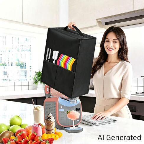 غطاء الماكينة لـ Ninja Slushie Max لـ Ninja Slushie Max FS605 | نايلون مقاوم للماء، مقاس مريح، جيوب جانبية، لتخزين طاولة المطبخ in Kuwait