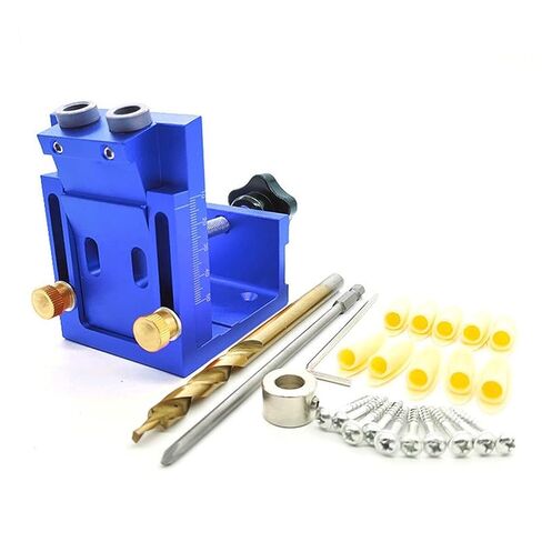 Hole Drill Guide Dowel Jig Woodworking Oblique Locator Drilling Kit AluminiumWood Worker DIY Tools with Bit Tool Set in Kuwait