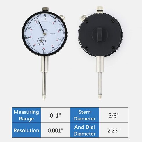 0.001 Dial Indicator， 0-1" Inch Measuring Range and .0001 inch Resolution dial Gauge Indicator with ，Locking Screw in Kuwait