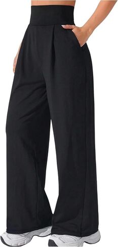 SHENHE Women's Wide Leg Yoga Pants Stretch High Waisted Tummy Control Casual Work Dress Pants in Kuwait