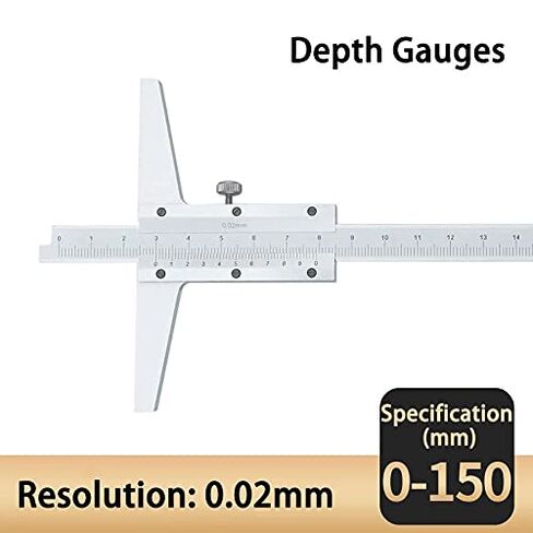 Deep Vernier Caliper 0-150mm High Precision Stainless Steel Depth Gauge 0.02mm Resolution Measuring Tool in Kuwait