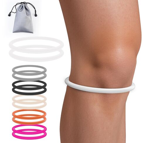 teyy 2PCS Patellar Tendon Support Strap for Knee Pain Relief, Keen Bands for Basketball, Running, Tennis, Soccer and Hiking, Silicone Patella Band for Women and Men, Includes Storage Bag (White) in Kuwait