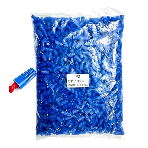 Fidioto 1000pcs P2 Blue Electrical Wire Connectors Screw Terminals, 22-14 AWG Spring Insert Twist Nuts Caps Connection Assortment Set, Portable Wire Caps for Quick Connection in Kuwait