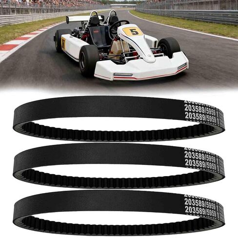 حزام محرك Go Kart من سلسلة 30 متوافق مع حزام محول عزم الدوران Coleman KT196 Go Cart CVT يناسب CK196-T، Manco 5959، Comet 203589 حزام غير متماثل Murray 12-8487، 3 قطع in Kuwait