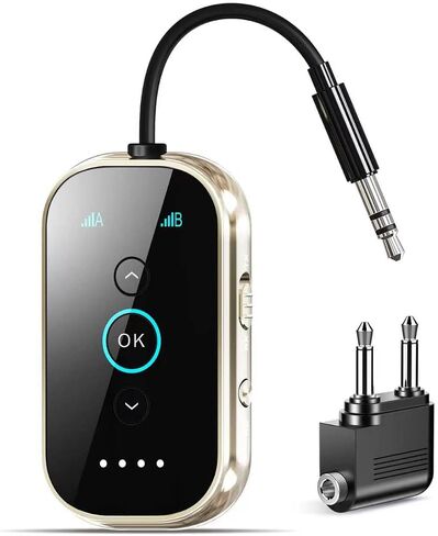 Ultra Xmagpot Bluetooth 5.4 جهاز استقبال المرسل - CNC الألومنيوم والزجاج الخزفي | رابط مزدوج ل 2 AirPods/سماعات الرأس | Aptx Adaptive/HD Audio | جهاز إرسال لاسلكي للطائرة/التلفزيون/السيارة/الصالة الرياضية in Kuwait