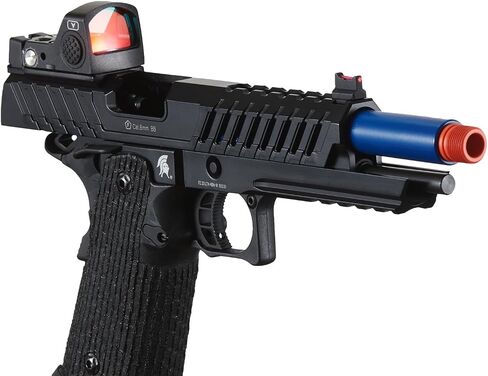 Lancer Tactical Knightshade Hi-Capa Gas Blowback Airsoft Pistol with Red Dot Mini Sight (Black/Blue) in Kuwait