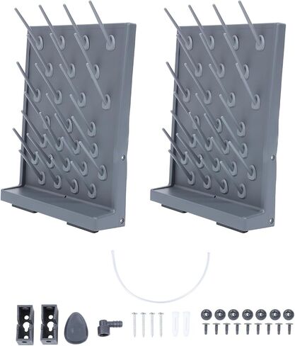 Healifty 2pcs Pp Plastic Laboratory Drying Rack Test Tube Stand with 27 Pegs Black Drip Shelf for Lab Glassware Drainage and Tube Holder Set in Kuwait