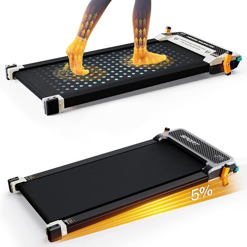 2 in 1 Walking Pad with Massage Function, Under Desk Treadmill with Incline, 330Lbs 2.5HP Walking Pad Treadmill for Home/Office, with Remote Control in Kuwait