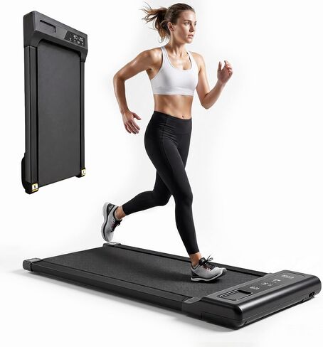 Under Desk Walking Pad Treadmill - 265 lbs Large Capacity - Spacious Running Belt Shock Absorption - Portable Compact Treadmill in Kuwait