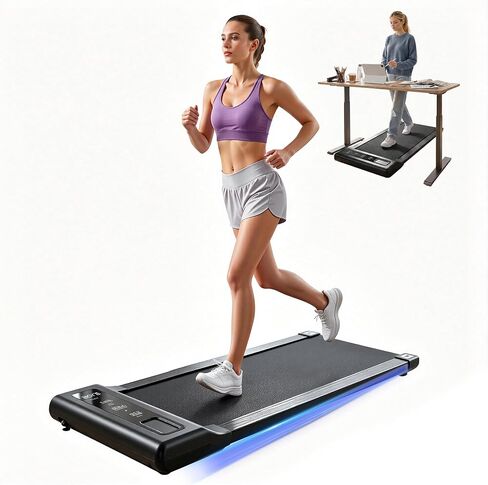 Under Desk Walking Pad Treadmill - 265 lbs Large Capacity - Spacious Running Belt Shock Absorption - Portable Compact Treadmill in Kuwait