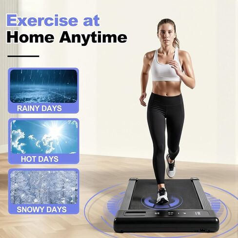 Under Desk Walking Pad Treadmill - 265 lbs Large Capacity - Spacious Running Belt Shock Absorption - Portable Compact Treadmill in Kuwait